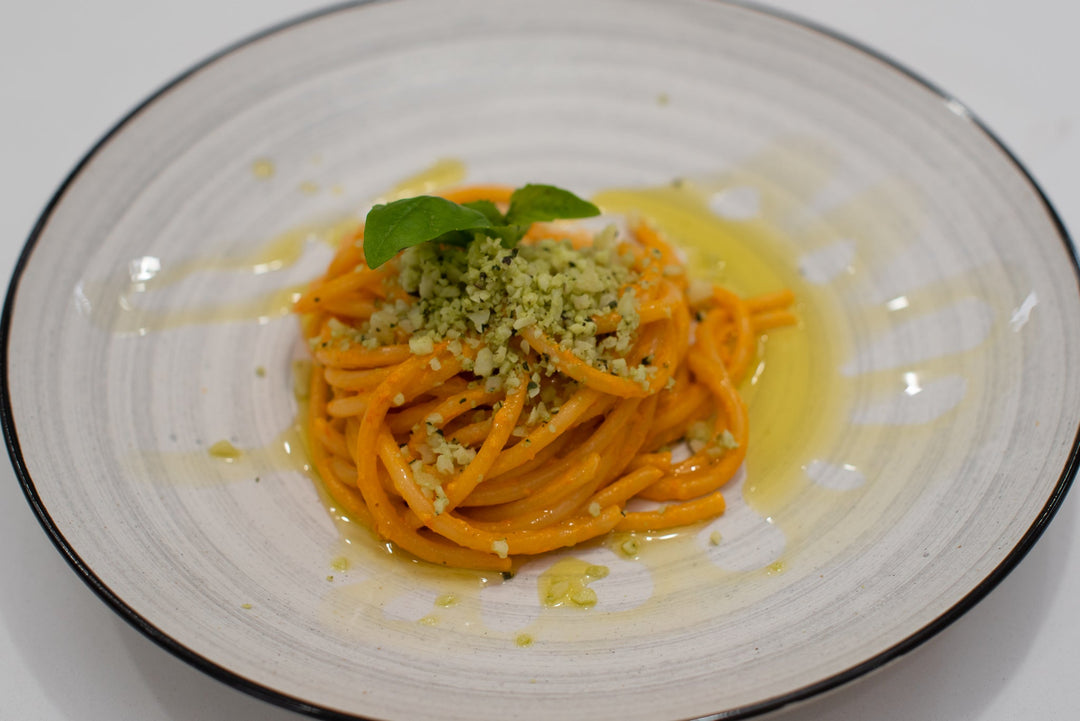 Bucatini with Burrata and Pomodoro