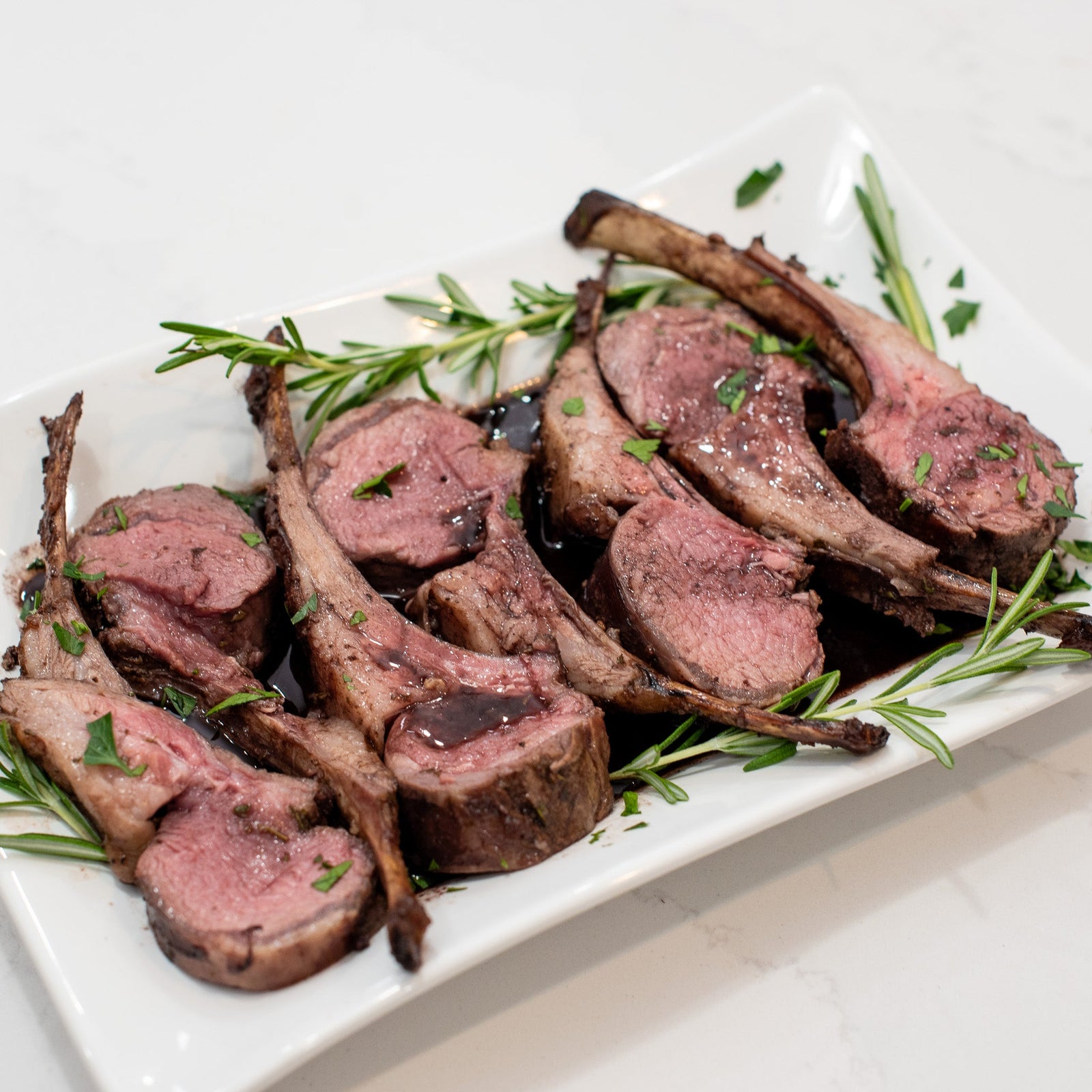 Porcini Sea Salt-Crusted Rack of Lamb with Red Wine Reduction