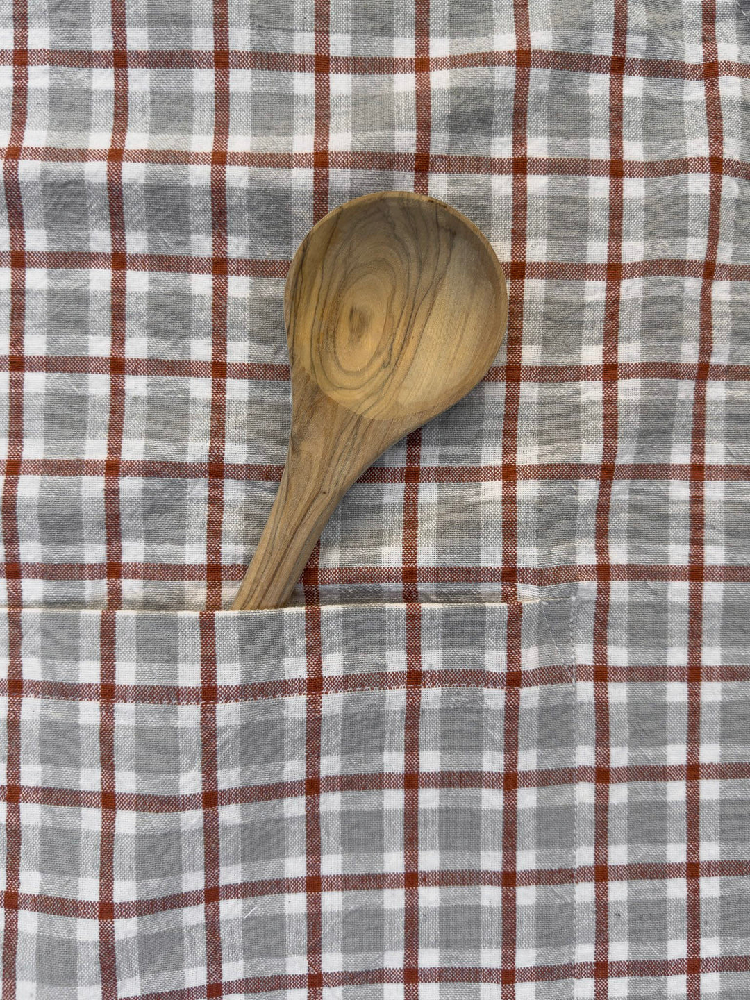 Cotton Apron with Grid Pattern