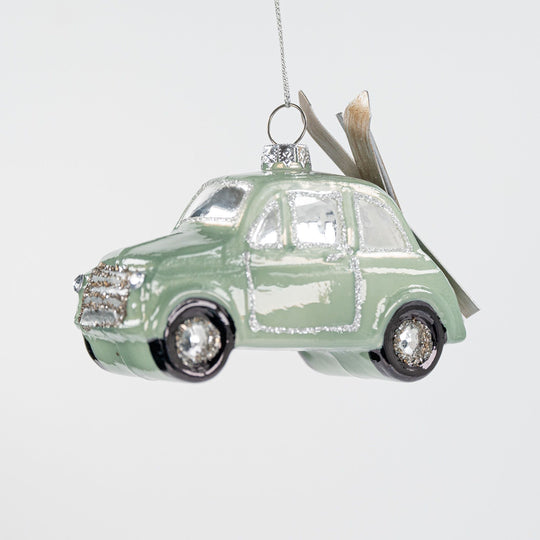 Hand Painted Glass Volkswagen Ornament