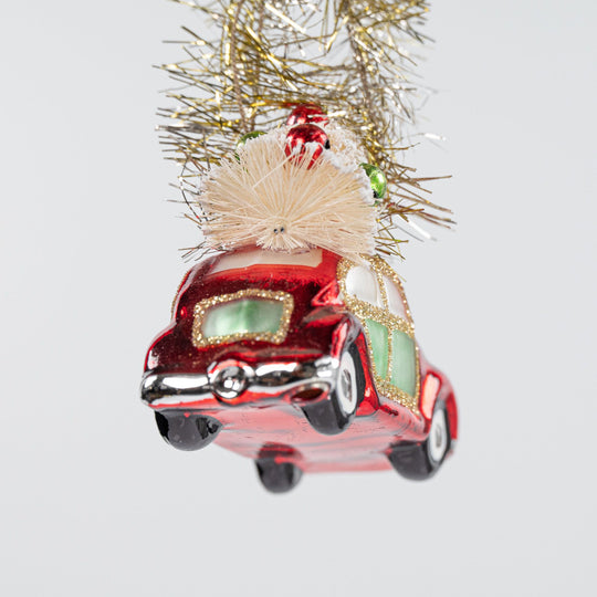 Hand Painted Volkswagen Ornament with Tree