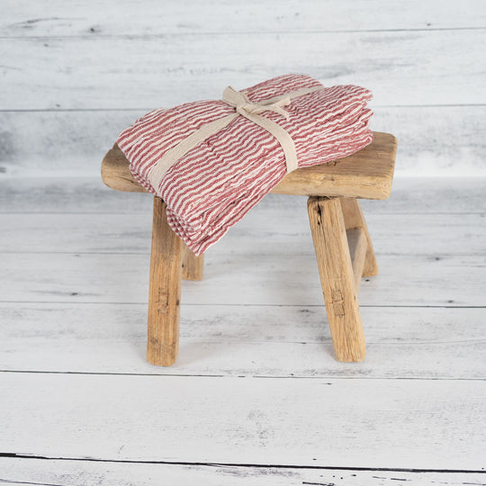 Red Striped Cotton Napkins
