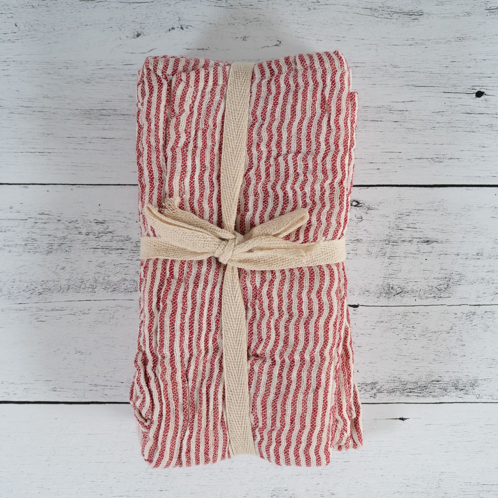 Red Striped Cotton Napkins