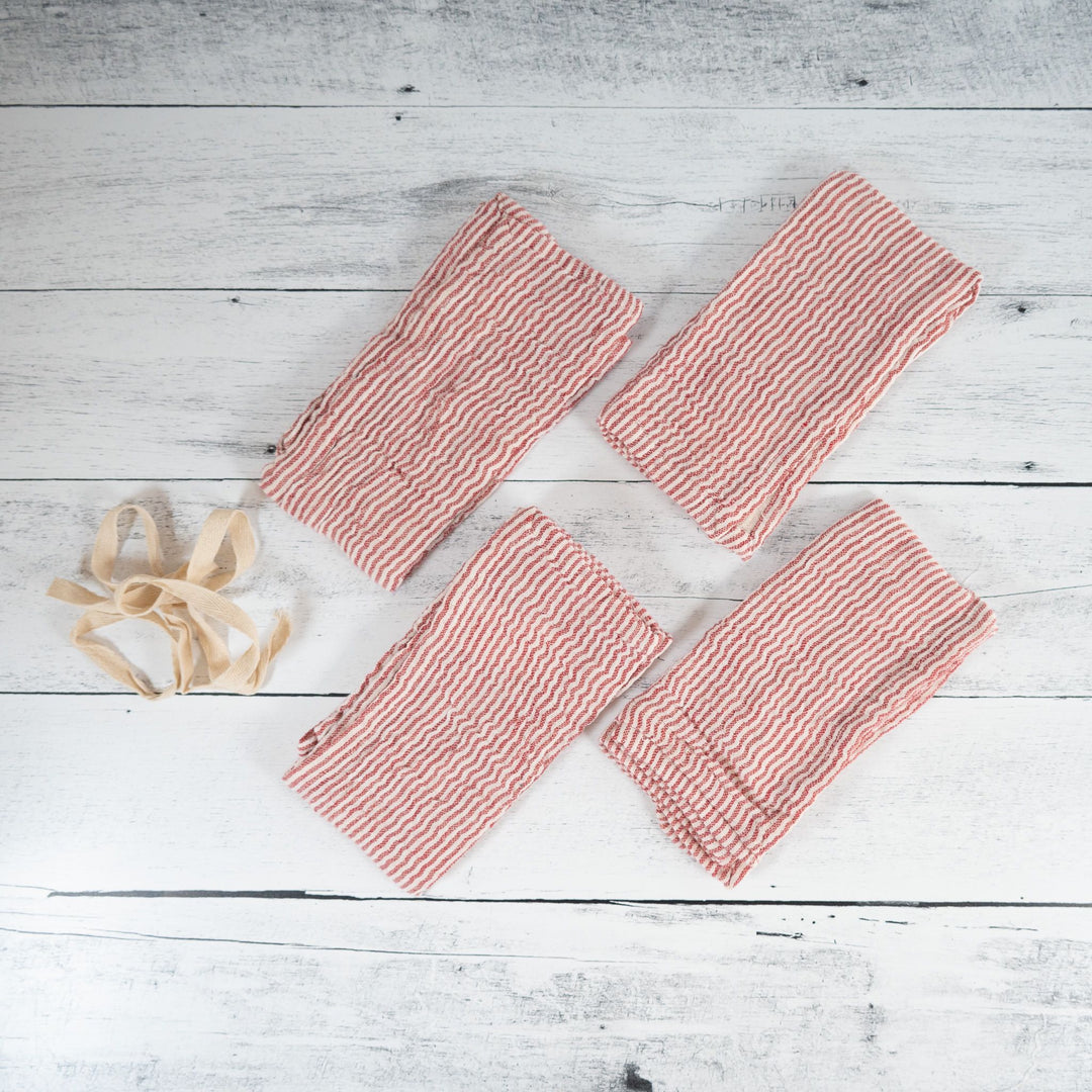Red Striped Cotton Napkins