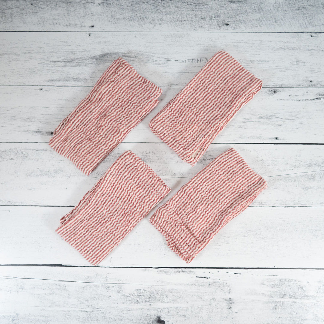 Red Striped Cotton Napkins
