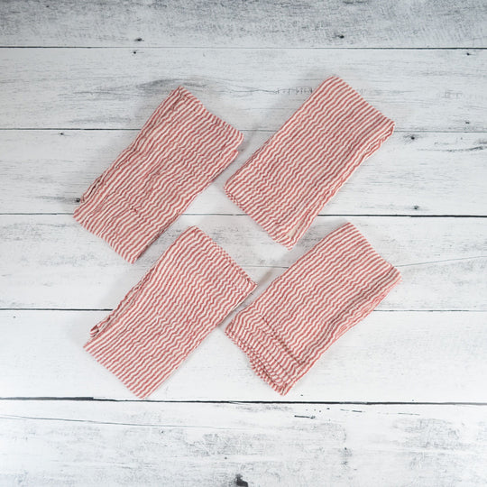 Red Striped Cotton Napkins