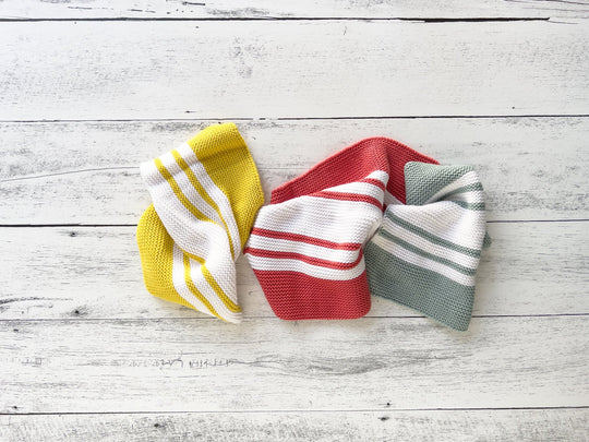 Cotton Knit Striped Dish Cloths